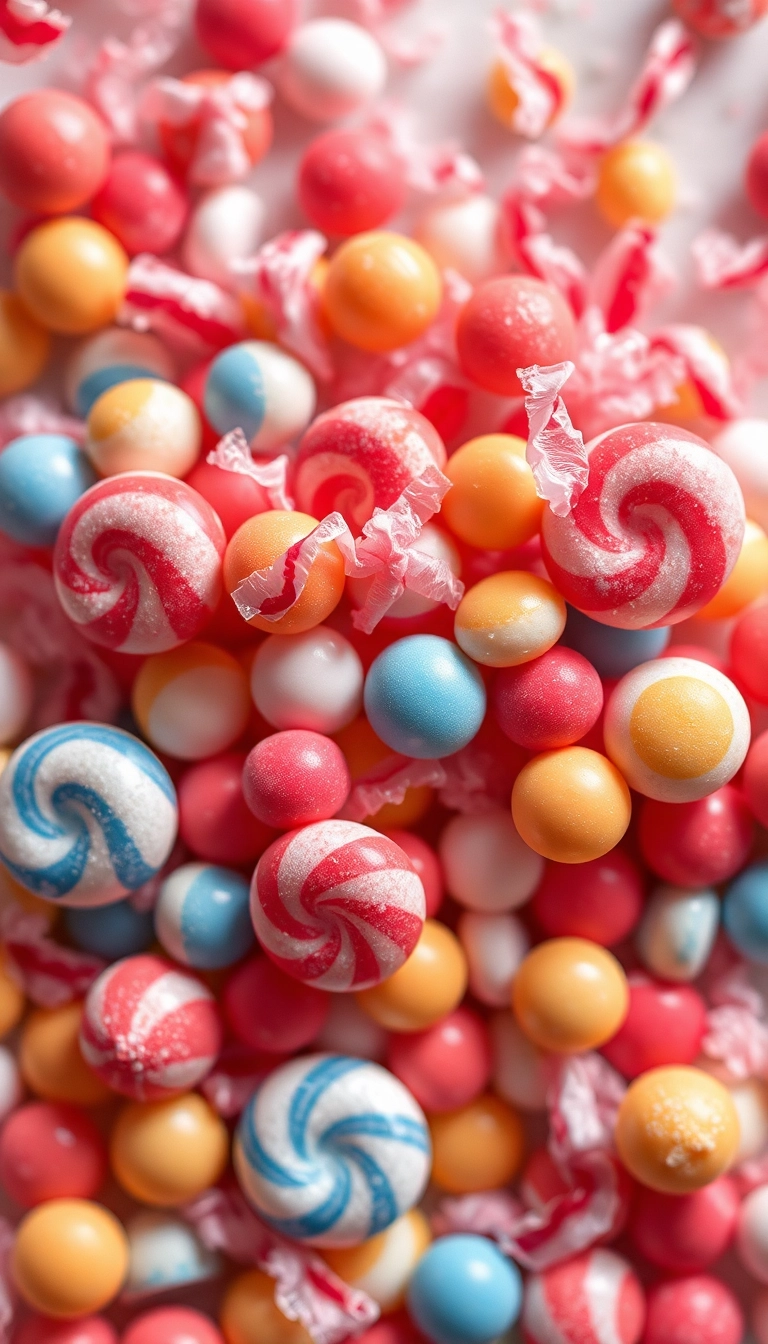 Free Mixed Candies Close Up iPhone Sleek Wallpaper